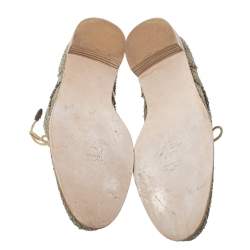 Stuart Weitzman Green Raffia Lace Up Oxfords Size 39