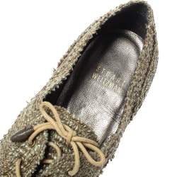 Stuart Weitzman Green Raffia Lace Up Oxfords Size 39