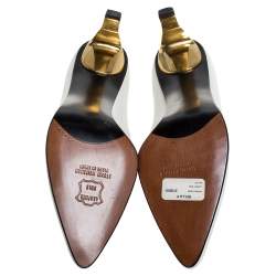 Pre Owned Stuart Weitzman White Leather Vintage Bella Pumps Size 38