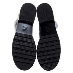 Pre Owned Stuart Weitzman Metallic Blue Velvet Crystal Embellished Heel Combat Boots Size 37