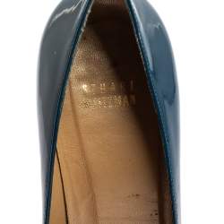 Stuart Weitzman Blue Patent Leather Round Toe Pumps Size 40.5
