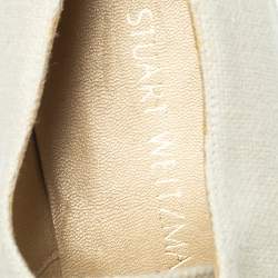 Stuart Weitzman Cream Canvas Lace Up Flat Platform Oxfords Size 40