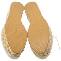 Stuart Weitzman Cream Canvas Lace Up Flat Platform Oxfords Size 40