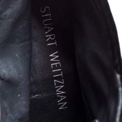 Pre Owned Stuart Weitzman Black Velvet Ankle Boots Size 39.5