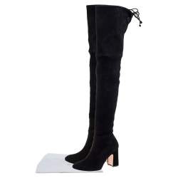 Pre Owned Stuart Weitzman Black Suede Kirstie 90 Over-the-knee Boots Size 37