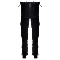Pre Owned Stuart Weitzman Black Suede Kirstie 90 Over-the-knee Boots Size 37