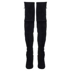 Pre Owned Stuart Weitzman Black Suede Kirstie 90 Over-the-knee Boots Size 37