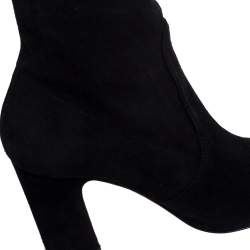 Pre Owned Stuart Weitzman Black Suede Kirstie 90 Over-the-knee Boots Size 37