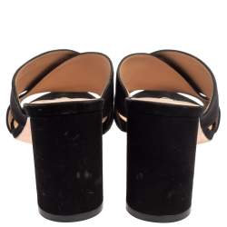 Stuart Weitzman Black Suede Galene Slip On Mules Size 38.5