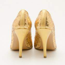 Stuart Weitzman Gold Sequin Heels Size 36
