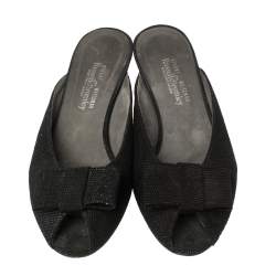 Stuart Weitzman Black Suede Slide Sandals Size 37