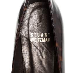 Stuart Weitzman Brown Patent Leather Peep Toe Pumps Size 39