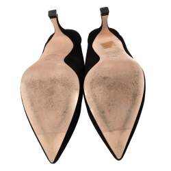 Pre Owned Stuart Weitzman Black Suede Lulah Mule Sandals Size 37.5