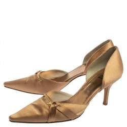 Stuart Weitzman Beige Satin  Pointed Toe Pumps Size 40