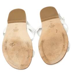 Stuart Weitzman White Leather Theodora Flats Size 38