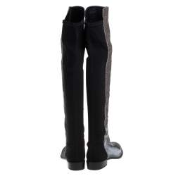 Stuart Weitzman Multicolor Lurex And Stretch Fabric Knee Length Boots Size 37.5