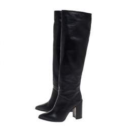 Stuart Weitzman Black Leather Knee Length Boots Size 38