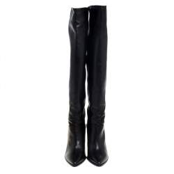 Stuart Weitzman Black Leather Knee Length Boots Size 38