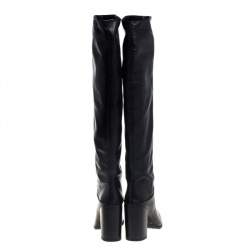 Stuart Weitzman Black Leather Knee Length Boots Size 38