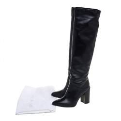 Stuart Weitzman Black Leather Knee Length Boots Size 38