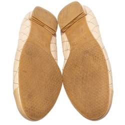 Stuart Weitzman Beige Leather And Patent  Ballet Flats Size 38.5