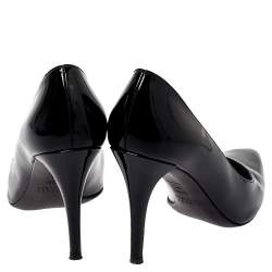 Stuart Weitzman Black Patent Leather Heist Pointed Toe Pumps Size 38.5