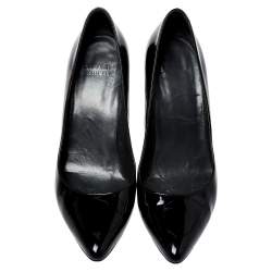 Stuart Weitzman Black Patent Leather Heist Pointed Toe Pumps Size 38.5
