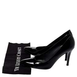 Stuart Weitzman Black Patent Leather Heist Pointed Toe Pumps Size 38.5