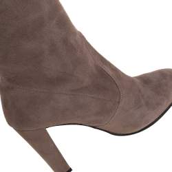 Stuart Weitzman Grey Suede Tie Land Over The Knee Block Heel Boots Size 36