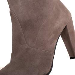 Stuart Weitzman Grey Suede Tie Land Over The Knee Block Heel Boots Size 36