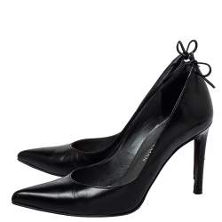 Stuart Weitzman Black Leather Peeka Bow Pumps Size 36.5