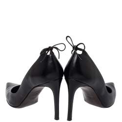 Stuart Weitzman Black Leather Peeka Bow Pumps Size 36.5