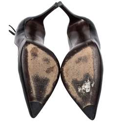 Stuart Weitzman Black Leather Peeka Bow Pumps Size 36.5
