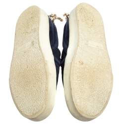 Stuart Weitzman Blue Suede Crystal Slip on Sneakers Size 38