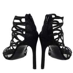 Stuart Weitzman Black Leather Loopdeloop Sandals Size 36.5