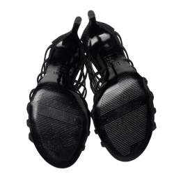 Stuart Weitzman Black Leather Loopdeloop Sandals Size 36.5