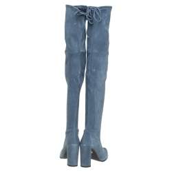 Stuart Weitzman Teal Blue Suede Highland Over The Knee Boots Size 38.5