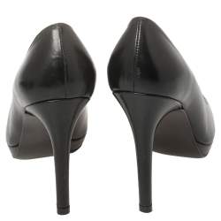 Stuart Weitzman Black Leather Platform Pumps Size 37.5