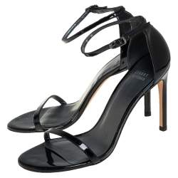 مملوكة مسبقًا صندل ستيوارت وايتزمان نوديستسونغ 105 جلد لامع أسود مقاس 39.5