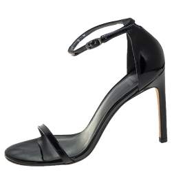 مملوكة مسبقًا صندل ستيوارت وايتزمان نوديستسونغ 105 جلد لامع أسود مقاس 39.5