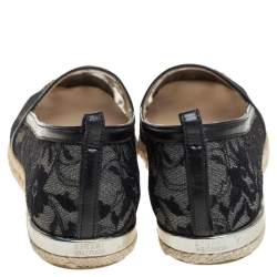 Stuart Weitzman Black Meshuga Lace Espadrille Flats Size 35