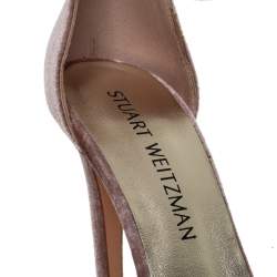 مملوكة مسبقًا صندل ستيوارت وايتزمان سير كاحل قطيفة وردي مقاس 36