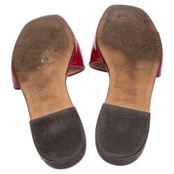 Stuart Weitzman Fuchsia Patent Leather Flat Slide Sandals Size 41