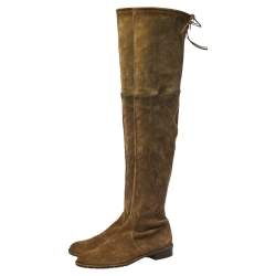 Stuart Weitzman Green Suede Highland Over The Knee Boots Size 40