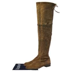 Stuart Weitzman Green Suede Highland Over The Knee Boots Size 40
