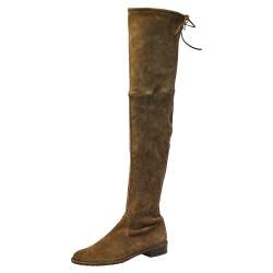 Stuart Weitzman Green Suede Highland Over The Knee Boots Size 40