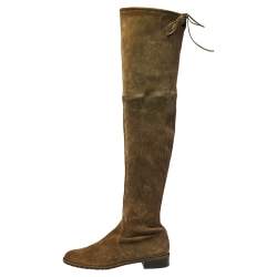 Stuart Weitzman Green Suede Highland Over The Knee Boots Size 40
