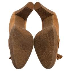 Stuart Weitzman Brown Suede Platform Block Heel Pumps Size 38