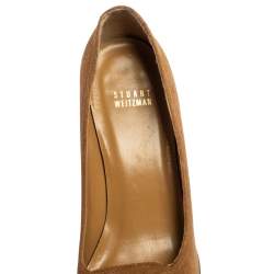 Stuart Weitzman Brown Suede Platform Block Heel Pumps Size 38