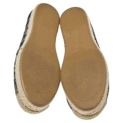 Stuart Weitzman Black Lace and Leather Espadrille Flats Size 37
